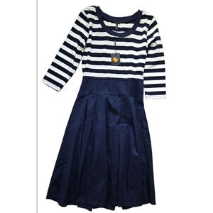 Women's MIUSOL Dress Size S Navy and White